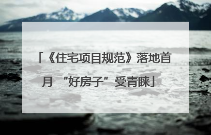 《住宅项目规范》落地首月 “好房子”受青睐