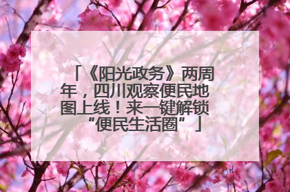 《阳光政务》两周年，四川观察便民地图上线！来一键解锁“便民生活圈”