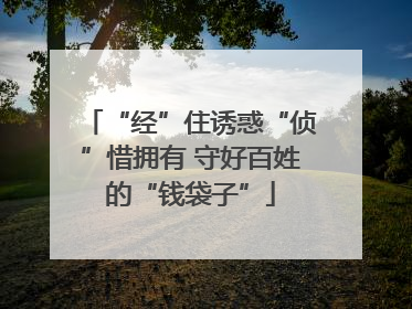 “经”住诱惑“侦”惜拥有 守好百姓的“钱袋子”