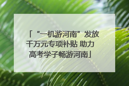 “一机游河南”发放千万元专项补贴 助力高考学子畅游河南