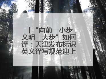 “向前一小步，文明一大步”如何译：天津发布标识英文译写规范迎上合峰会