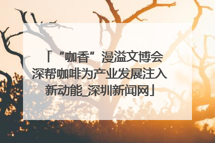 “咖香”漫溢文博会 深帮咖啡为产业发展注入新动能_深圳新闻网