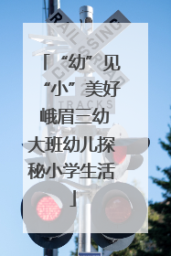 “幼”见“小”美好 峨眉三幼大班幼儿探秘小学生活