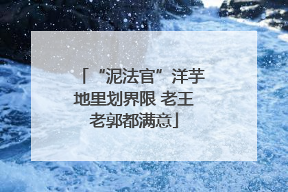 “泥法官”洋芋地里划界限 老王老郭都满意