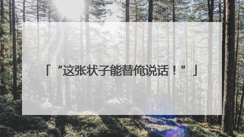 “这张状子能替俺说话！”