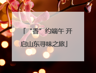 “香”约端午 开启山东寻味之旅