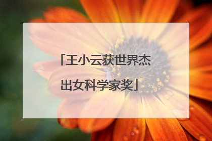 王小云获世界杰出女科学家奖