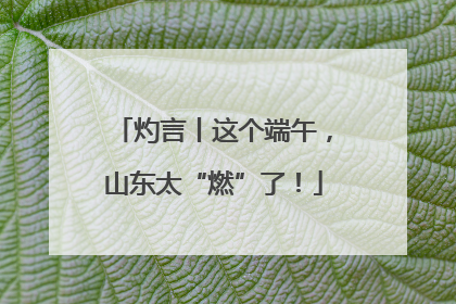 灼言丨这个端午，山东太“燃”了！