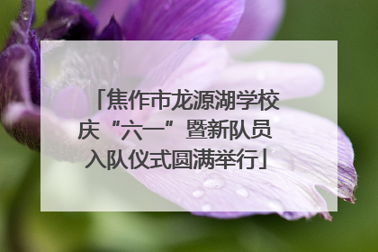焦作市龙源湖学校庆“六一”暨新队员入队仪式圆满举行