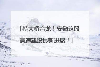 特大桥合龙！安徽这段高速建设最新进展！
