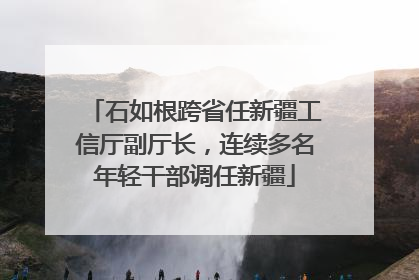 石如根跨省任新疆工信厅副厅长，连续多名年轻干部调任新疆