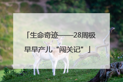 生命奇迹——28周极早早产儿“闯关记”