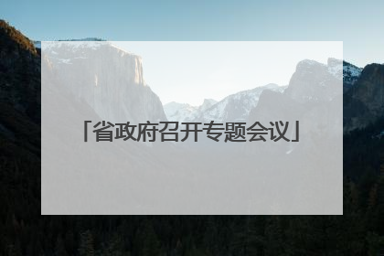 省政府召开专题会议