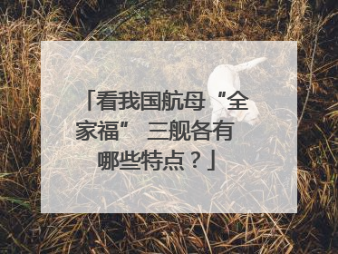 看我国航母“全家福” 三舰各有哪些特点？