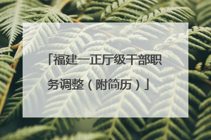 福建一正厅级干部职务调整（附简历）