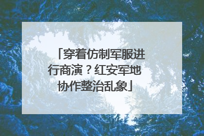 穿着仿制军服进行商演？红安军地协作整治乱象