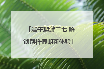 端午趣游二七 解锁别样假期新体验