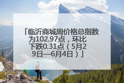 临沂商城周价格总指数为102.97点，环比下跌0.31点（5月29日—6月4日）