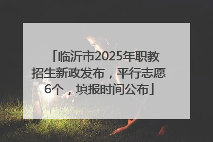 临沂市2025年职教招生新政发布，平行志愿6个，填报时间公布