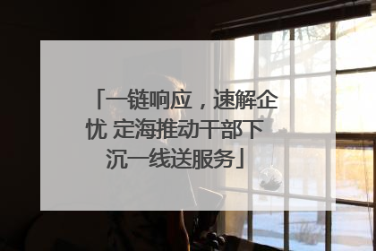 一链响应，速解企忧 定海推动干部下沉一线送服务