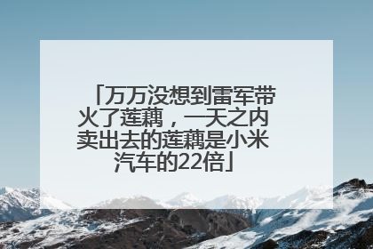 万万没想到雷军带火了莲藕，一天之内卖出去的莲藕是小米汽车的22倍