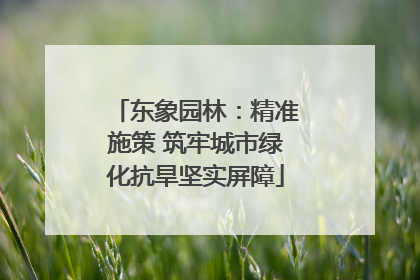 东象园林：精准施策 筑牢城市绿化抗旱坚实屏障