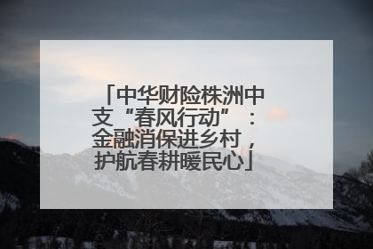中华财险株洲中支“春风行动”：金融消保进乡村，护航春耕暖民心