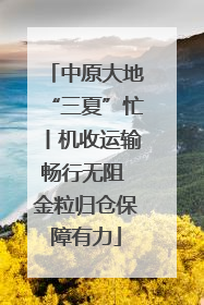 中原大地“三夏”忙丨机收运输畅行无阻 金粒归仓保障有力