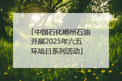 中国石化郴州石油开展2025年六五环境日系列活动