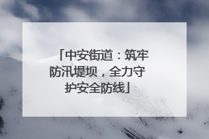 中安街道：筑牢防汛堤坝，全力守护安全防线