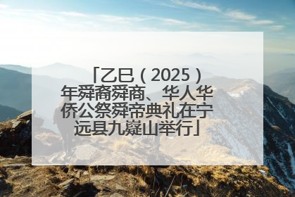 乙巳（2025）年舜裔舜商、华人华侨公祭舜帝典礼在宁远县九嶷山举行