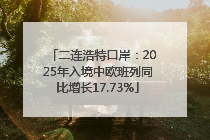 二连浩特口岸：2025年入境中欧班列同比增长17.73%