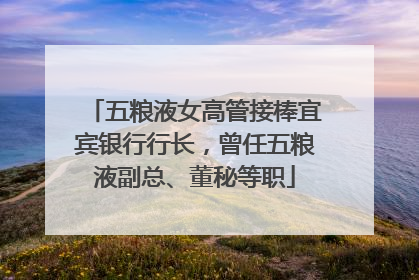 五粮液女高管接棒宜宾银行行长，曾任五粮液副总、董秘等职