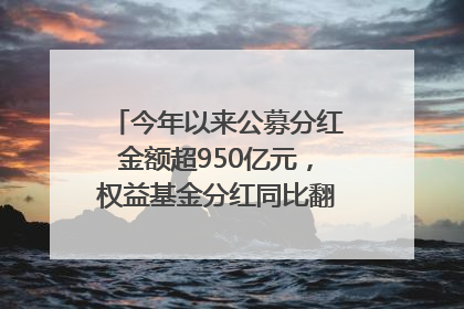 今年以来公募分红金额超950亿元，权益基金分红同比翻倍｜招财猫