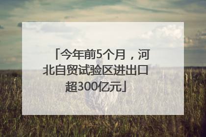今年前5个月，河北自贸试验区进出口超300亿元