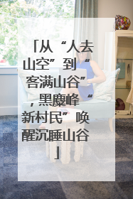 从“人去山空”到“客满山谷”，黑麋峰“新村民”唤醒沉睡山谷