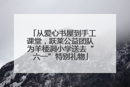 从爱心书屋到手工课堂，跃莱公益团队为羊楼洞小学送去“六一”特别礼物