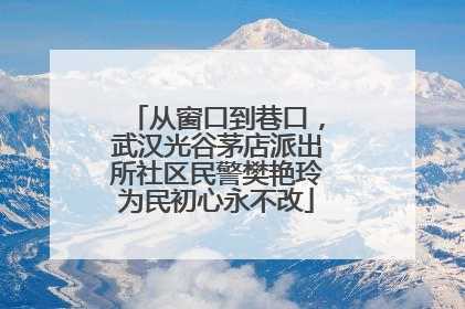 从窗口到巷口，武汉光谷茅店派出所社区民警樊艳玲为民初心永不改