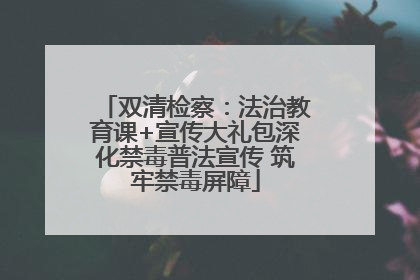 双清检察：法治教育课+宣传大礼包深化禁毒普法宣传 筑牢禁毒屏障