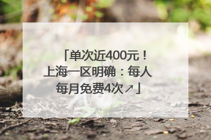 单次近400元！上海一区明确：每人每月免费4次↗