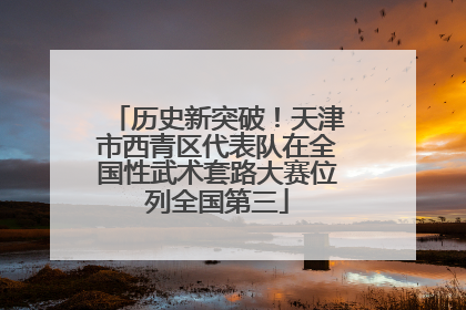 历史新突破！天津市西青区代表队在全国性武术套路大赛位列全国第三