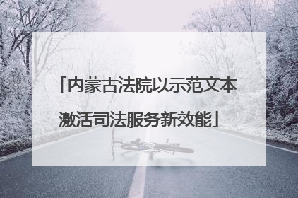 内蒙古法院以示范文本激活司法服务新效能