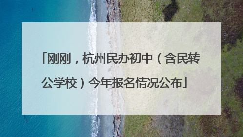 刚刚，杭州民办初中（含民转公学校）今年报名情况公布