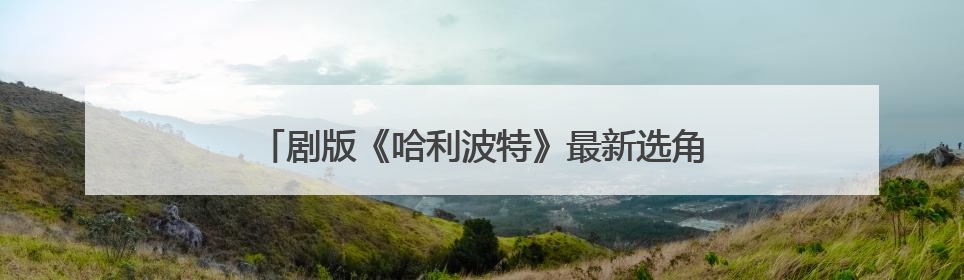 剧版《哈利波特》最新选角出炉，马尔福饰演者公开