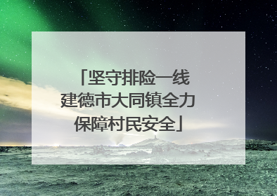 坚守排险一线 建德市大同镇全力保障村民安全