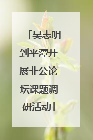 吴志明到平潭开展非公论坛课题调研活动