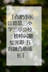 合肥市长江路第三小学兰亭分校：榜样闪耀绽光彩 五育融合助成长