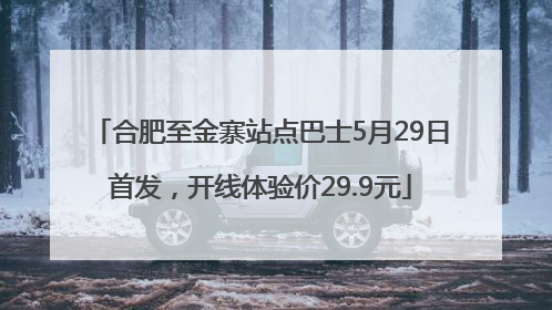 合肥至金寨站点巴士5月29日首发，开线体验价29.9元