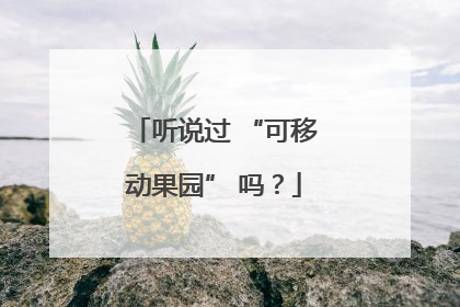 听说过 “可移动果园” 吗？