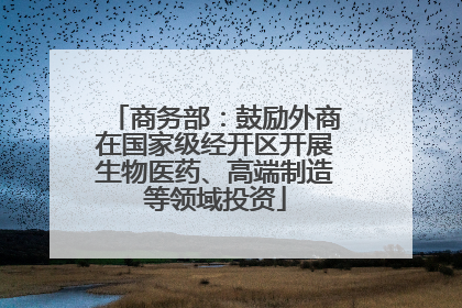 商务部：鼓励外商在国家级经开区开展生物医药、高端制造等领域投资